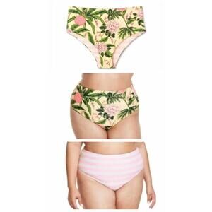 Agua Bendita x Target Peony Botanical Reversible High Waist Cheeky Bikini Bottom